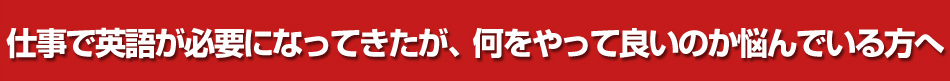 仕事で英語が必要になってきたが、何をやって良いのか悩んでいる方へ